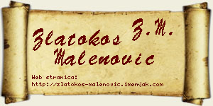 Zlatokos Malenović vizit kartica